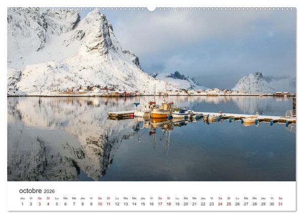Produktbild: R&eacute;flexions dans les &icirc;les Lofoten (Calendrier mural 2026 DIN A2 vertical) calendrier de bureau