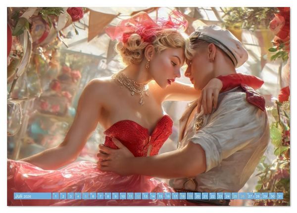 Produktbild: Retro &Auml;sthetik &ndash; Pin-up Girls (Wandkalender 2026 DIN A2 quer), CALVENDO Monatskalender
