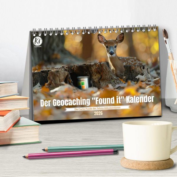 Produktbild: Der Geocaching Found it Kalender (Tischkalender 2026 DIN A5 quer), CALVENDO Monatskalender