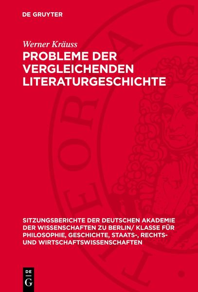 Produktbild: Probleme der vergleichenden Literaturgeschichte