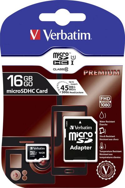 Produktbild: VERBATIM Micro SDHC-SDXC 16GB mit SD-Adapter