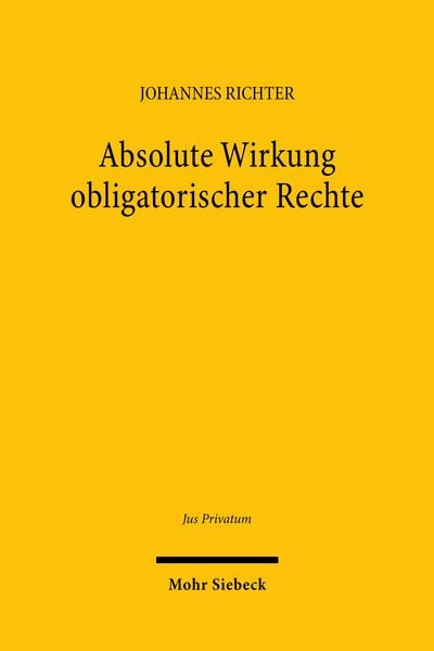Produktbild: Absolute Wirkung obligatorischer Rechte