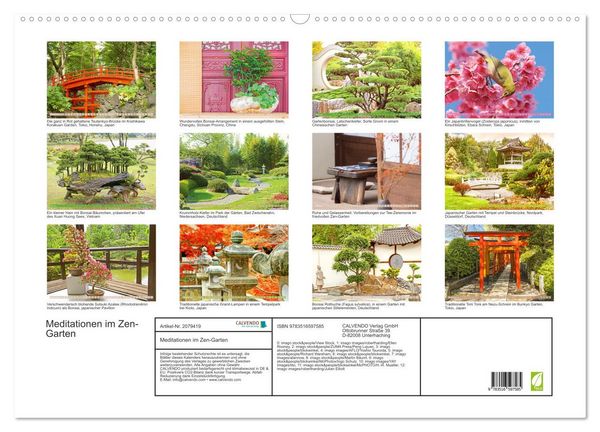 Produktbild: Meditationen im Zen-Garten (Wandkalender 2026 DIN A2 quer), CALVENDO Monatskalender