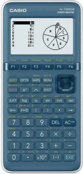 Produktbild: Casio FX-7400GIII Grafikrechner Cyan Display (Stellen): 21 batteriebetrieben (B x H x T) 87.5 x 21.3 x 180.5 mm