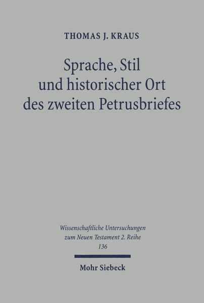 Produktbild: Sprache, Stil und historischer Ort des zweiten Petrusbriefes