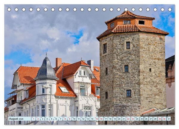 Produktbild: Hameln - Fachwerk und Weserrenaissance (Tischkalender 2026 DIN A5 quer), CALVENDO Monatskalender