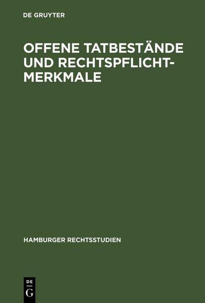 Produktbild: Offene Tatbest&auml;nde und Rechtspflichtmerkmale