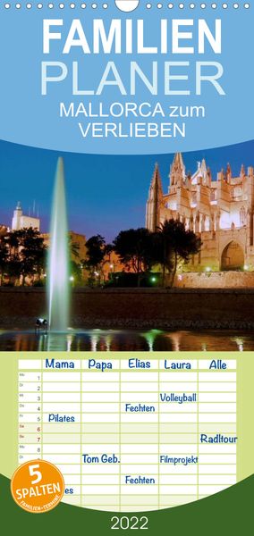 Produktbild: Familienplaner MALLORCA zum VERLIEBEN (Wandkalender 2022 , 21 cm x 45 cm, hoch)