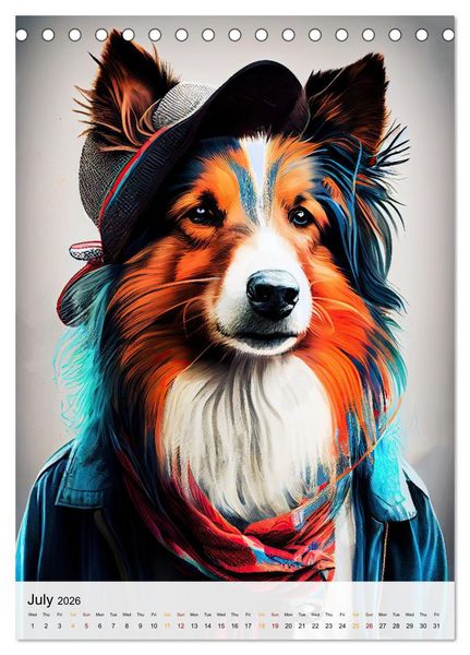 Produktbild: Hipster Dogs (Desk Calendar 2026 DIN A5 portrait), CALVENDO 12 Month DeskCalendar