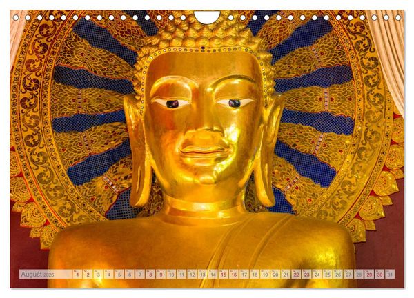 Produktbild: BUDDHA - Buddhistische Tempel in Nordthailand (Wandkalender 2026 DIN A4 quer), CALVENDO Monatskalender
