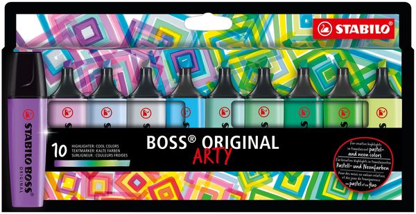 STABILO Marker BOSS ORIGINAL kalte Farben ARTY 10er Set