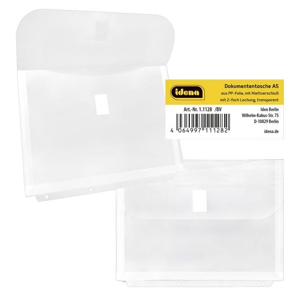 Idena Dokumententasche zum Abheften transparent DIN A5