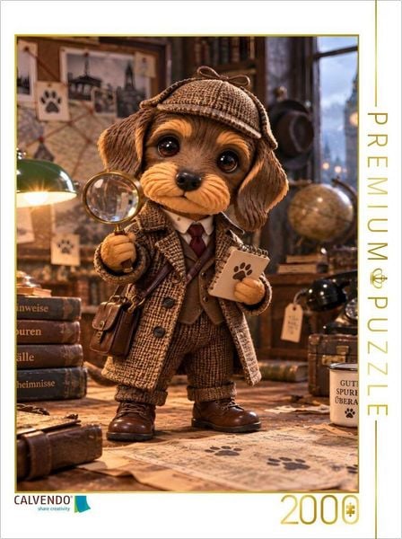 CALVENDO Puzzle Motte als Detektivin | 2000 Teile Lege-Größe 90 × 67 cm Foto-Puzzle für glückliche Stunden