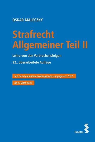 Strafrecht Allgemeiner Teil II, Taschenbuch von Oskar Maleczky, Facultas, 9783708923581