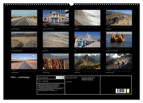 Produktbild: Peru &ndash; unterwegs (Wandkalender 2026 DIN A2 quer), CALVENDO Monatskalender