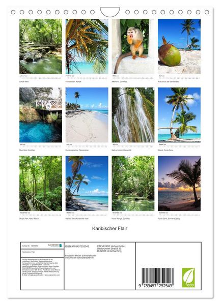 Produktbild: Karibischer Flair (Wandkalender 2026 DIN A4 hoch), CALVENDO Monatskalender