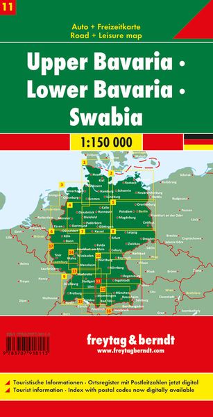 Produktbild: Oberbayern - Niederbayern - Schwaben, Autokarte 1:150 000