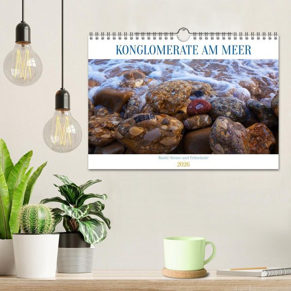 Produktbild: Konglomerate bunte Steine und W&auml;nde am Meer (Wandkalender 2026 DIN A4 quer), CALVENDO Monatskalender