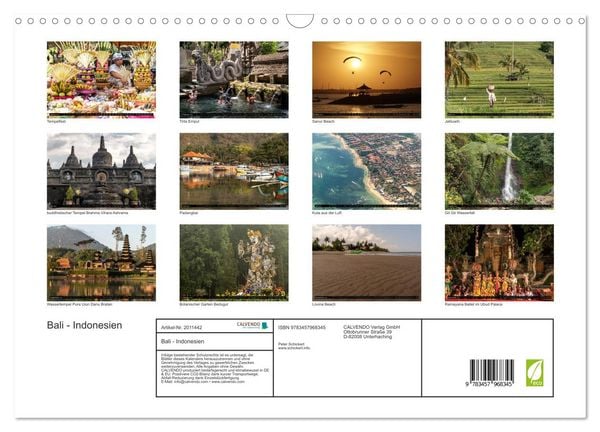 Produktbild: Bali - Indonesien (Wandkalender 2026 DIN A3 quer), CALVENDO Monatskalender