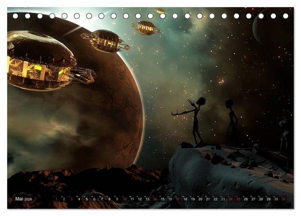 Produktbild: Planetare Traumwelten (Tischkalender 2026 DIN A5 quer), CALVENDO Monatskalender
