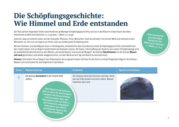Produktbild: Die Sch&ouml;pfungsgeschichte. Wie Himmel und Erde entstanden. Erz&auml;hlschienen-Figurenset