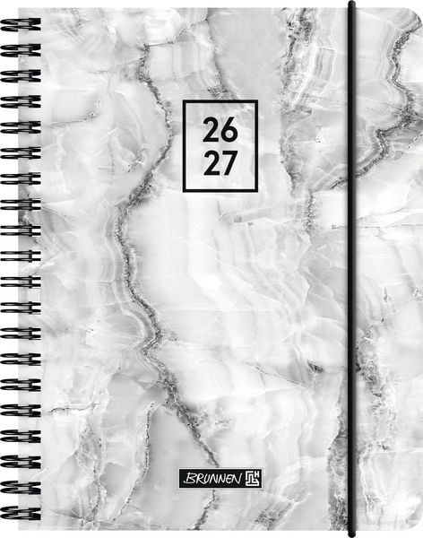 Schülerkalender 2026/2027 'Grey Marble' | A6, Kunststoff