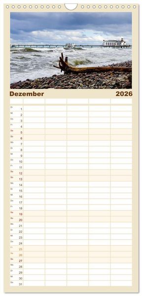 Produktbild: Familienplaner 2026 - Urlaubsparadies Insel R&uuml;gen mit 5 Spalten (Wandkalender, 21 x 45 cm) CALVENDO