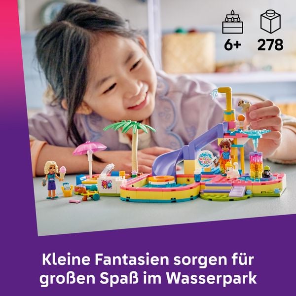 Produktbild: LEGO Friends 42676 Lustiger Tag im Wasserpark, Bauset mit 2 Spielfiguren und 4 Spielzeugtieren