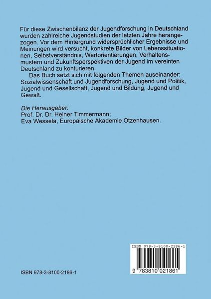 Produktbild: Jugendforschung in Deutschland
