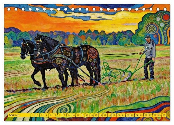 Produktbild: Farbenfrohes Landleben (Tischkalender 2027 DIN A5 quer), CALVENDO Monatskalender