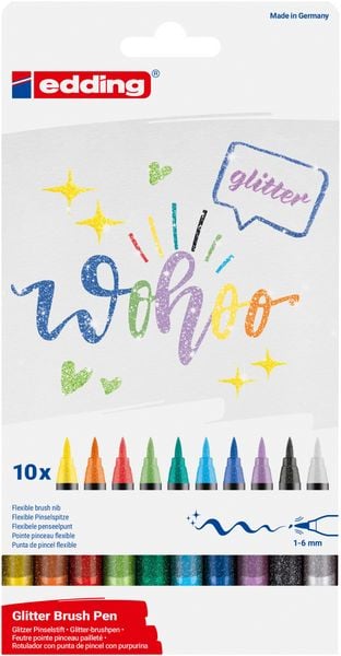 Produktbild: edding 1340 glitzer Pinselstift 10er Set
