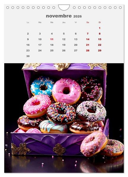 Produktbild: Les aventures sucr&eacute;es des donuts (Calendrier mural 2026 DIN A4 horizontal), CALVENDO calendrier mensuel