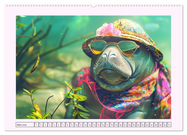 Produktbild: Modische Manatees. Charmante Seek&uuml;he mit Stil (Wandkalender 2026 DIN A2 quer), CALVENDO Monatskalender