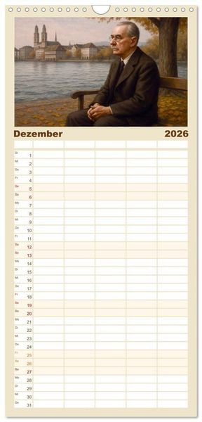 Produktbild: Familienplaner 2026 - Thomas Mann. Sein Leben, seine Werke mit 5 Spalten (Wandkalender, 21 x 45 cm) CALVENDO