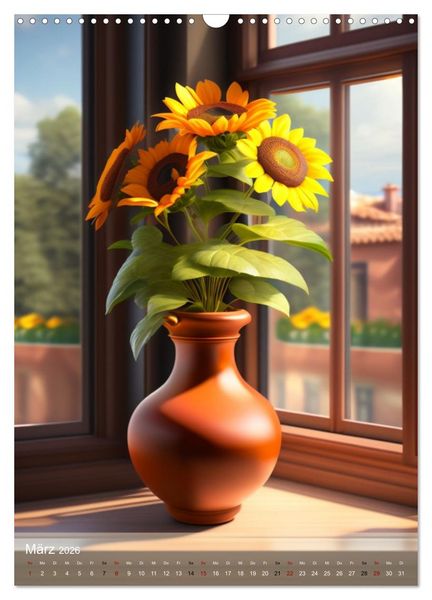 Produktbild: Abstrakte Blumenbukets (Wandkalender 2026 DIN A3 hoch), CALVENDO Monatskalender