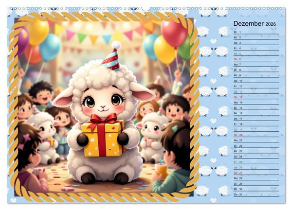 Produktbild: L&auml;mmchen Lillys erste Momente (Wandkalender 2026 DIN A2 quer), CALVENDO Monatskalender