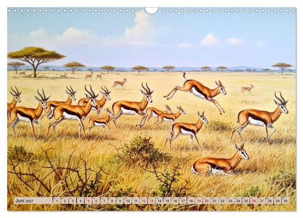 Produktbild: Afrikas Tiere wie aus alten B&uuml;chern (Wandkalender 2027 DIN A3 quer), CALVENDO Monatskalender