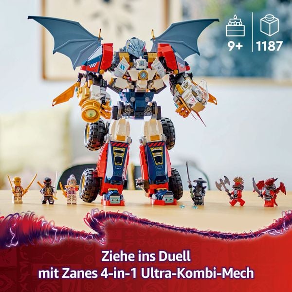 Produktbild: LEGO NINJAGO 4in1 Zanes Ultra-Kombi-Mech - Auto, Jet und Drache 71834