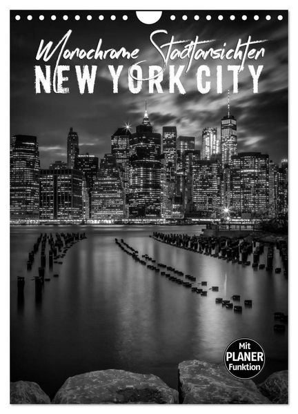 Produktbild: NEW YORK CITY Monochrome Stadtansichten (Wandkalender 2026 DIN A4 hoch), CALVENDO Monatskalender