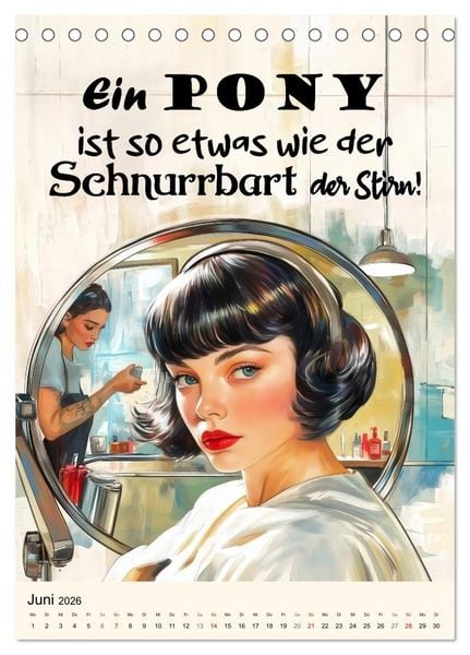 Produktbild: Friseurspr&uuml;che, Spa&szlig; rund um Frisuren, Kamm und Schere (Tischkalender 2026 DIN A5 hoch), CALVENDO Monatskalender