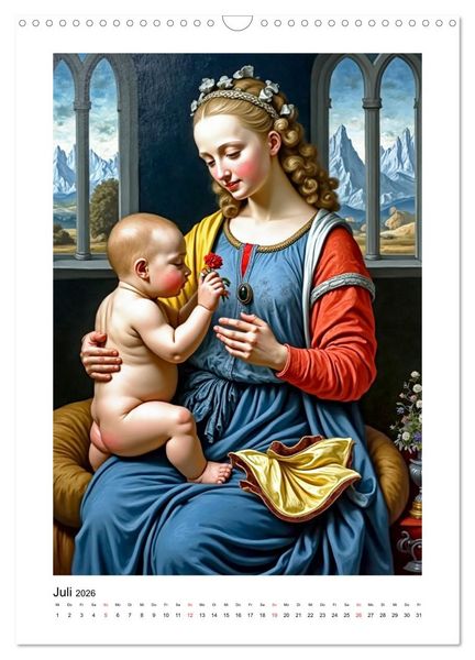 Produktbild: Marienbilder der Renaissance neu interpretiert (Wandkalender 2026 DIN A3 hoch), CALVENDO Monatskalender