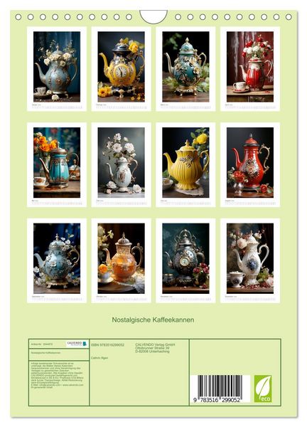 Produktbild: Nostalgische Kaffeekannen (Wandkalender 2026 DIN A4 hoch), CALVENDO Monatskalender