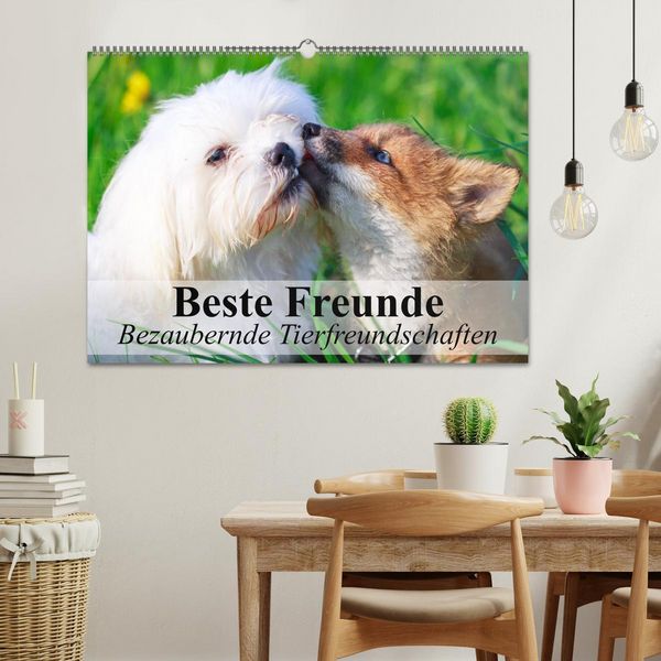 Produktbild: Beste Freunde - Bezaubernde Tierfreundschaften (Wandkalender 2026 DIN A2 quer), CALVENDO Monatskalender