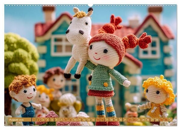 Produktbild: Amigurumi Erz&auml;hlzauber. Fantastische Geschichten als H&auml;kelkunst inszeniert (hochwertiger Premium Wandkalender 2026 DIN A2 quer), Kunstdruck in Hochglanz