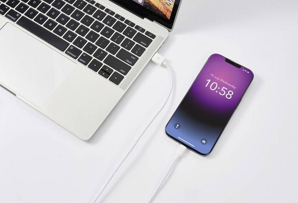 Produktbild: Renkforce USB-Kabel USB 2.0 USB-A Stecker, Apple Lightning Stecker 3.00 m Wei&szlig; (frosted) RF-5724088