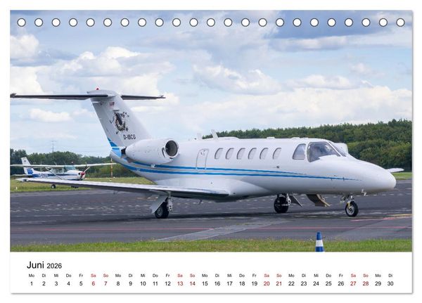 Produktbild: Die Welt der Privatjets (Tischkalender 2026 DIN A5 quer), CALVENDO Monatskalender