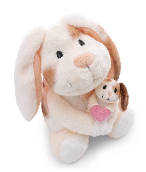 NICI 62841 - Little & Me, Hase mit Kind und Herz, 20 cm, schlenkernd, Kuscheltier, GREEN