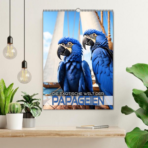 Produktbild: Die exotische Welt der Papageien (Wandkalender 2026 DIN A2 hoch), CALVENDO Monatskalender