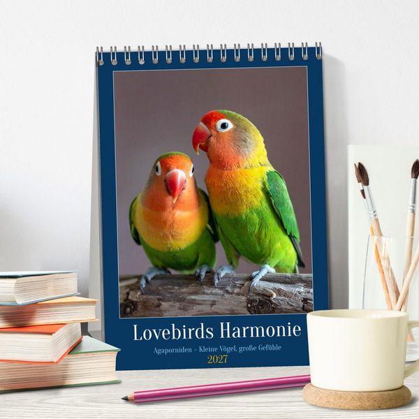 Produktbild: Lovebirds Harmonie (Tischkalender 2027 DIN A5 hoch), CALVENDO Monatskalender