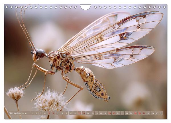 Produktbild: Insecta Mechanica. Fantastische Fl&uuml;gelwesen zwischen Technik und Natur (Wandkalender 2026 DIN A4 quer), CALVENDO Monatskalender